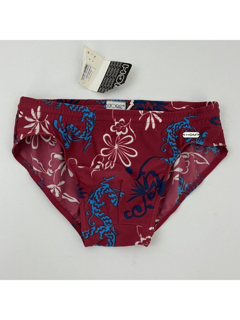 HOM Men's S Micro Brief Swim Swimwear Tropical Flower Logo NWT